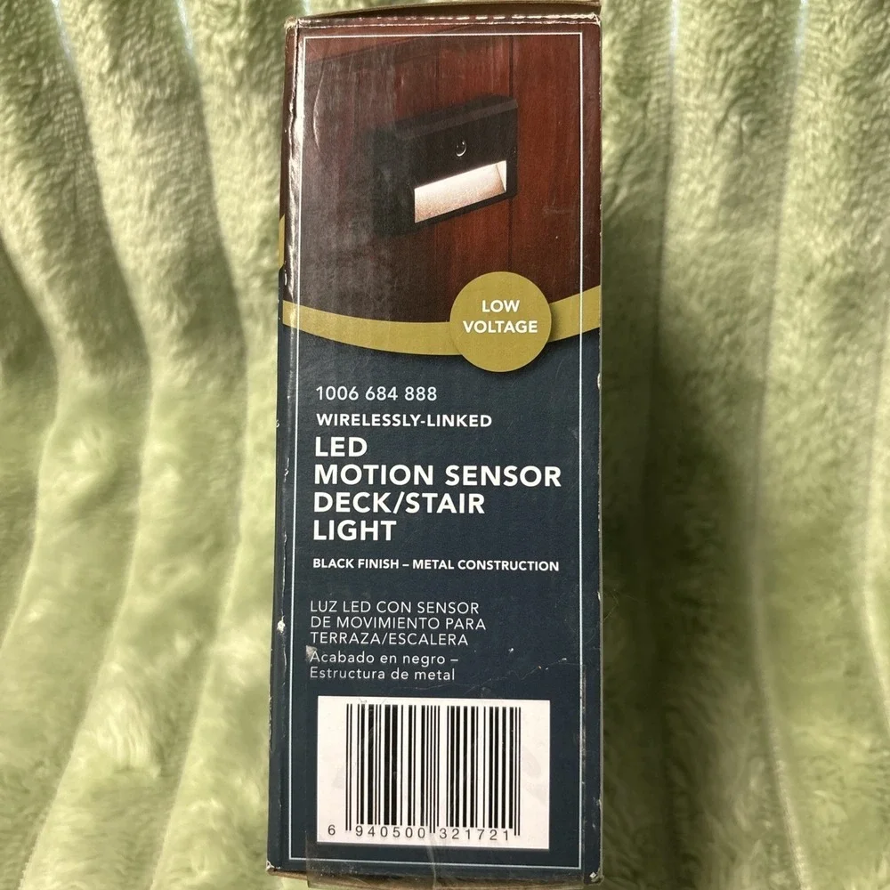 (2pk) Hampton Bay LED Motion Sensor Deck & Stair Light Low Volt Black Finish 12V